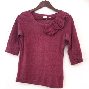 Red Three Quarter Sleeve Top